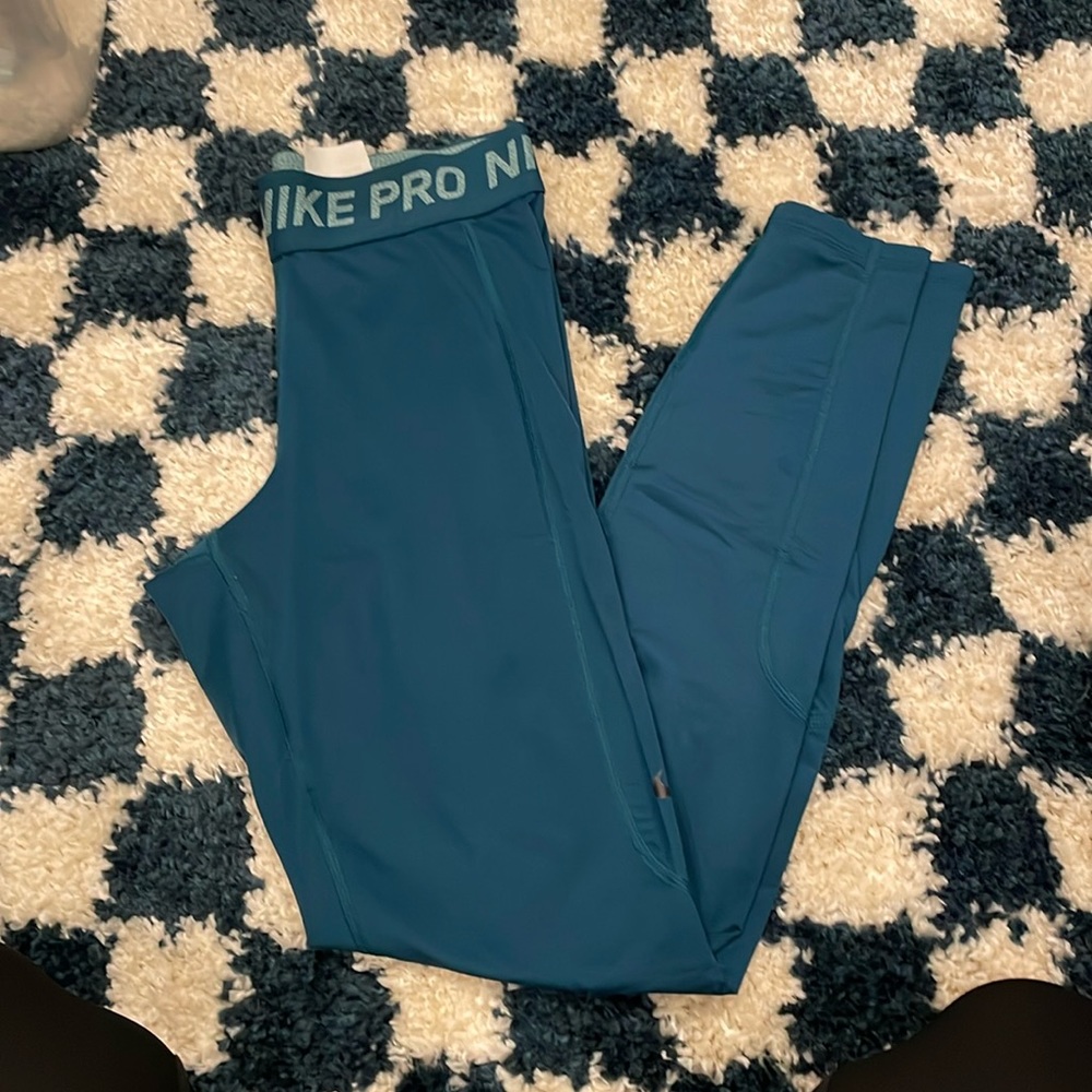 Nike Pro Teal Full Length Leggings - Size Small
